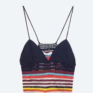 ZARA CROCHET colour bralette crop top S